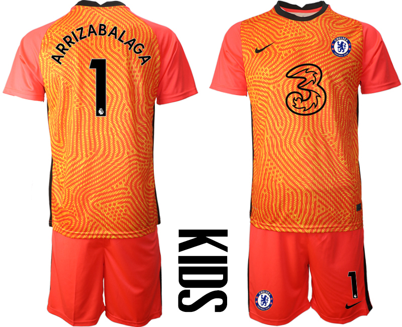 2021 Chelsea red goalkeeper Youth #1 soccer jerseys->youth soccer jersey->Youth Jersey